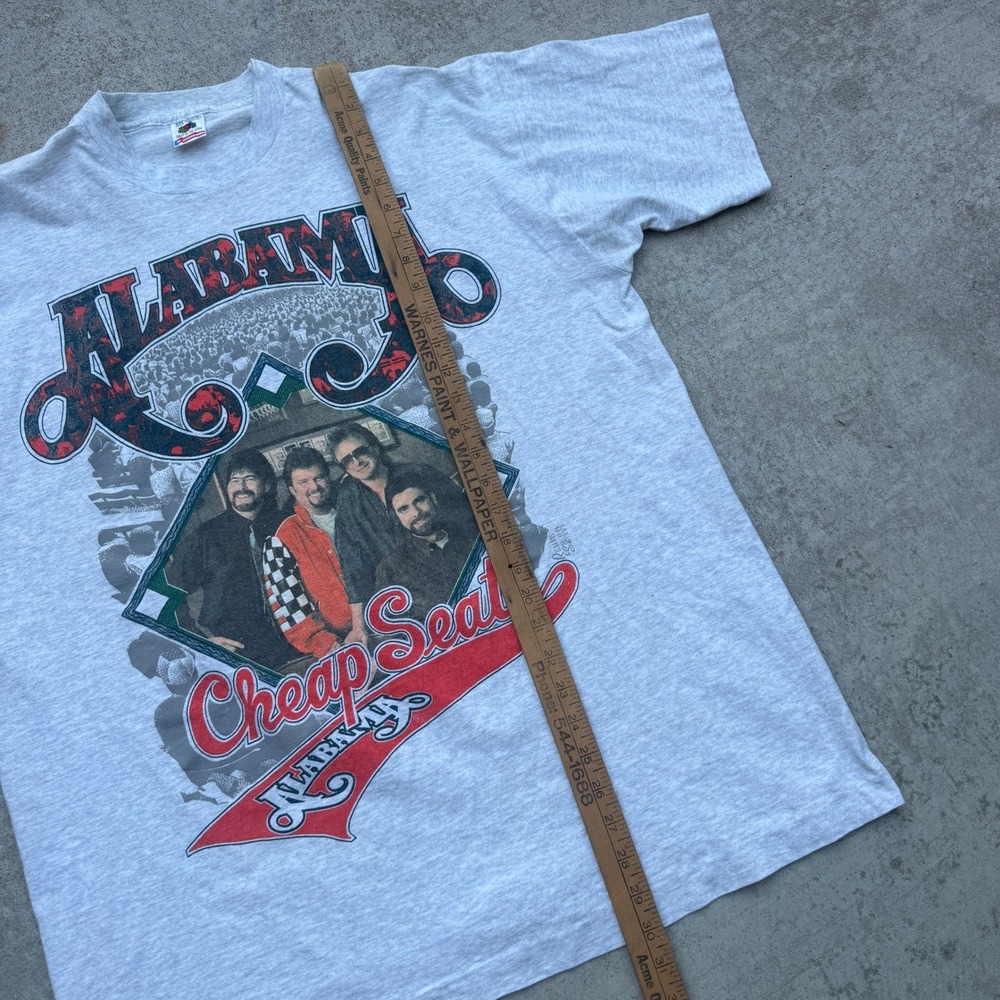 Vintage 1993 90s Alabama Cheap Seats Band T Shirt XXL Gray Fruit of the Loom USA - Picture 4 of 7